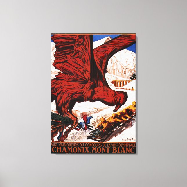 Toile Affiche des Jeux olympiques d'hiver de 1924 (Recto)
