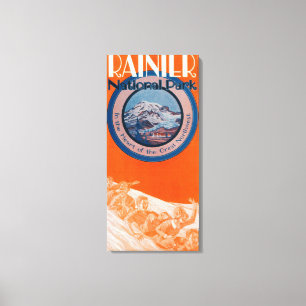 Toile Affiche du mont Rainier - Sledding