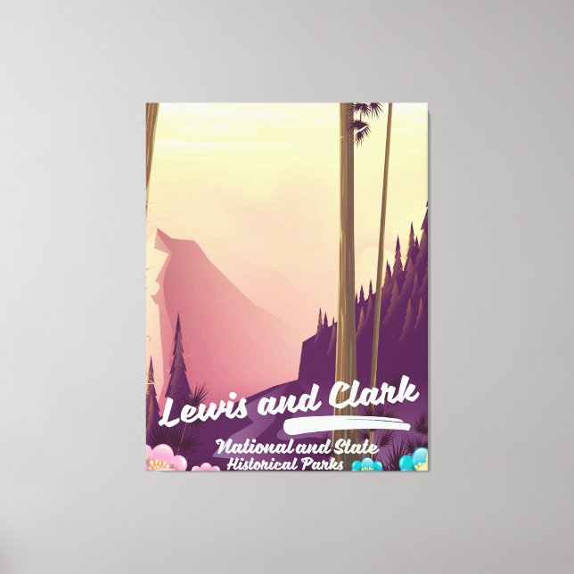 Toile Affiche du parc national et d'État Lewis et Clark (Recto)