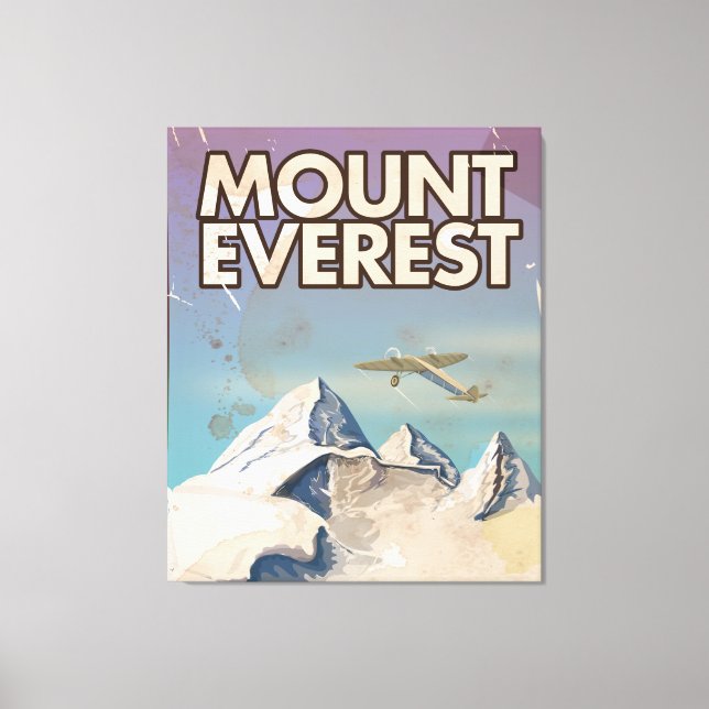 Toile Affiche du Vintage voyage du Mont Everest (Recto)