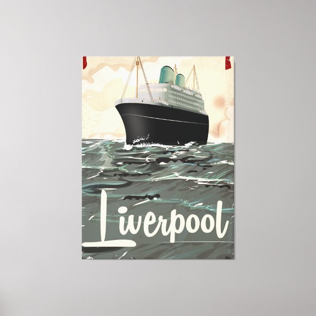 Toile Affiche du Vintage voyage Liverpool (Recto)