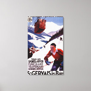 Toile Affiche ferroviaire de promo de funiculaire de