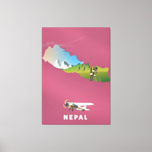 Toile affiche illustrée au Népal