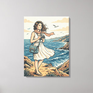 Toile Affiche illustrée de photographie de voyage vintag