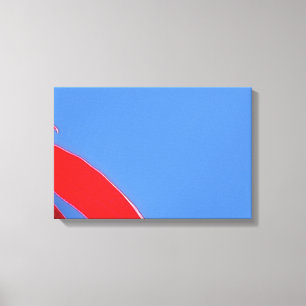 Toile Affiche Minimaliste Feuilles Rouges sur Ciel Bleu