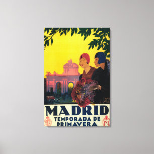 Toile Affiche promotionnelle de Madrid au printemps