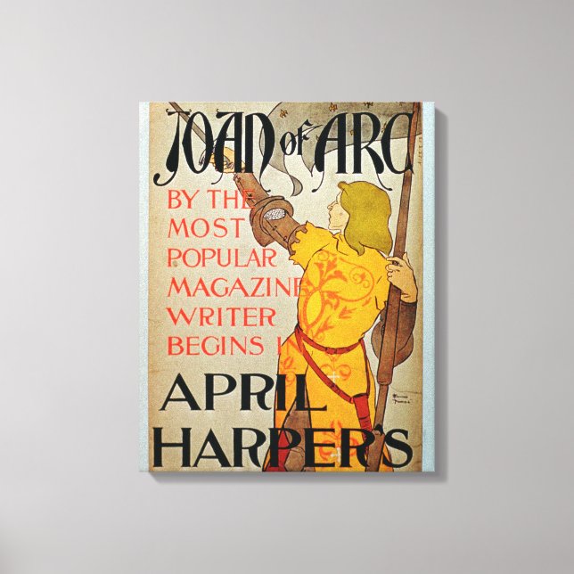 Toile Affiche publicitaire 'Jeanne d'Arc' en avril Harpe (Recto)