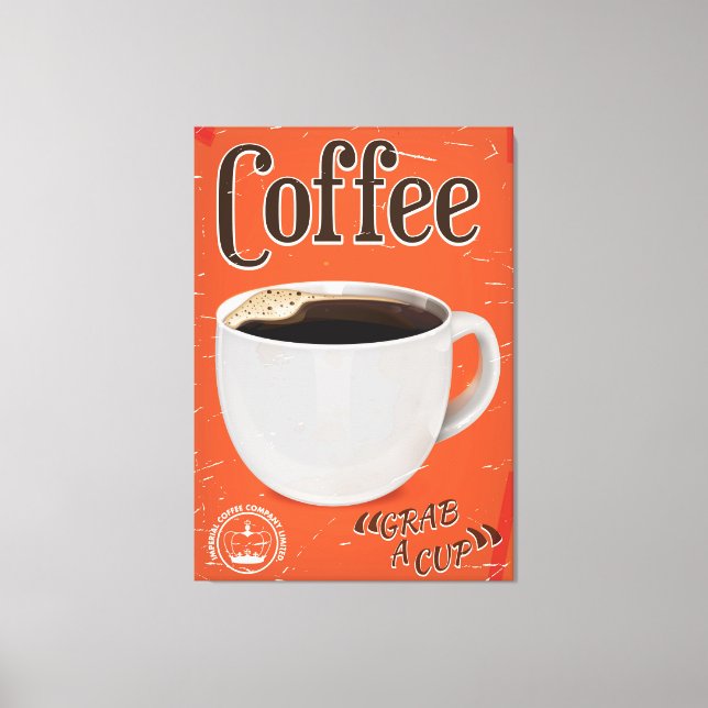 Toile Affiche publicitaire vintage pour le café (Recto)
