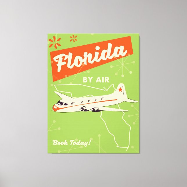 Toile Affiche rétro de l'État de Floride. (Recto)