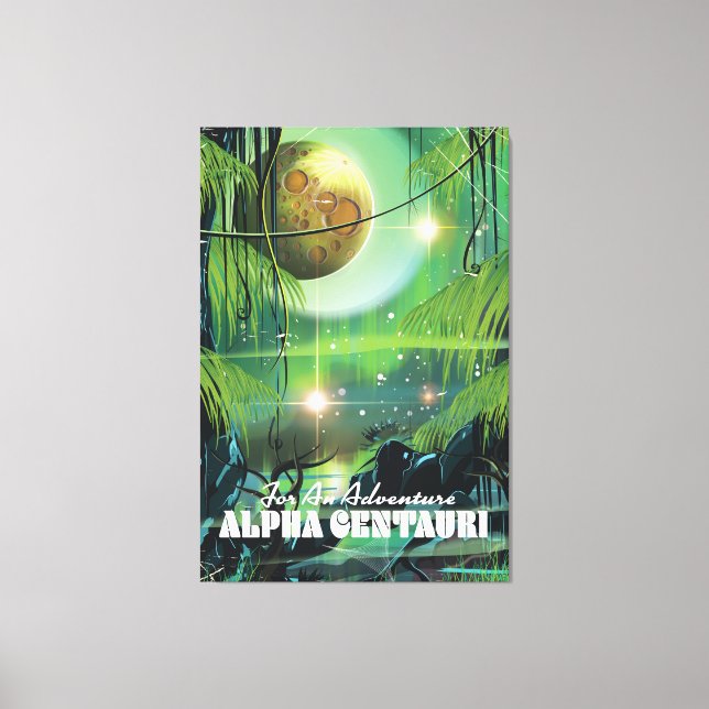 Toile Affiche rétro de science-fiction du marais d'Alpha (Recto)