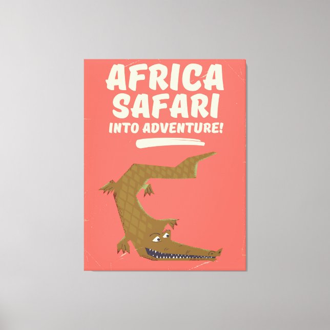 Toile Affiche Safari Crocodile Afrique ! (Recto)