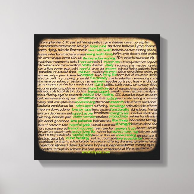 Toile Affiche sur les sentiments de la maladie de Lyme,  (Recto)