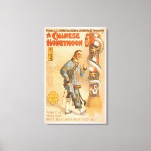 Toile "Affiche théâtrale de jeu d'une lune de miel