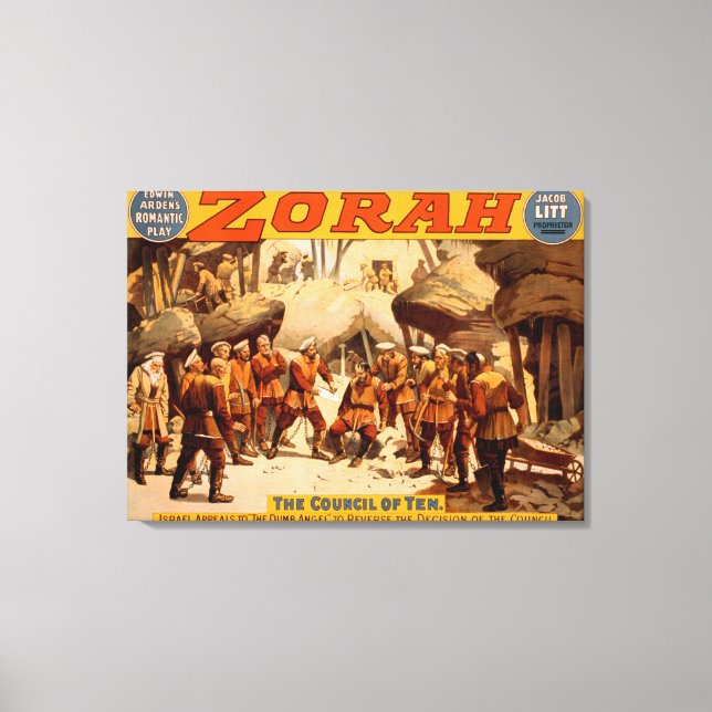 Toile Affiche théâtrale des mineurs russes de Zorah (Recto)