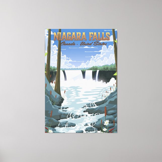 Toile Affiche touristique de Niagara Falls (Recto)