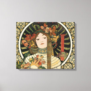 Toile Affiche vintage Alfonse Mucha Trappistine Nouveau