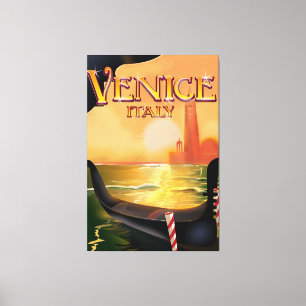 Toile Affiche vintage de voyage de Venise, Italie