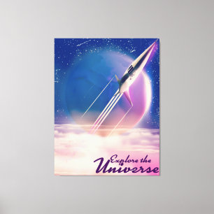 Toile Affiche vintage Explorez l'Univers de l'espace