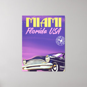 Toile Affiche vintage Miami Floride États-Unis