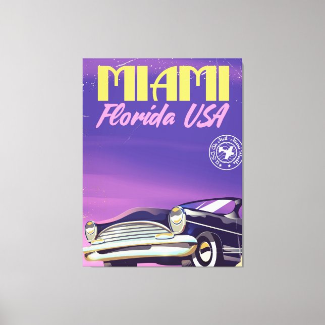 Toile Affiche vintage Miami Floride États-Unis (Recto)