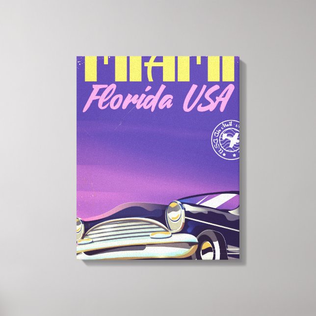 Toile Affiche vintage Miami Floride États-Unis (Recto)