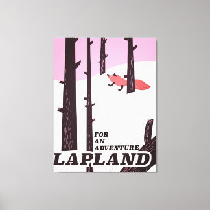 Toile Affiche vintage 'Pour une aventure' Laponie
