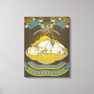 Toile Affiche Vintage voyage Pour Le Cloître Ephrata