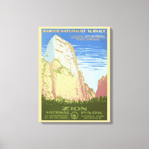 Toile Affiche Vintage voyage Pour Le Parc National De Si
