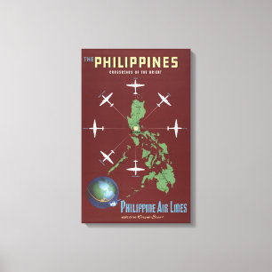 Toile Affiche Vintage voyage Pour Philippine Air Lines