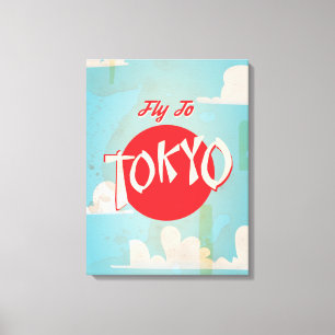 Toile Affiches de voyage à Tokyo, Japon vintage