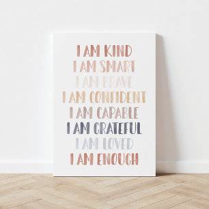 Toile Affirmations neutres pour les enfants