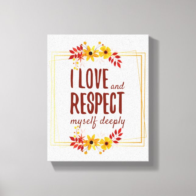 Toile affirmations positives d'amour et d'acceptation de (Recto)