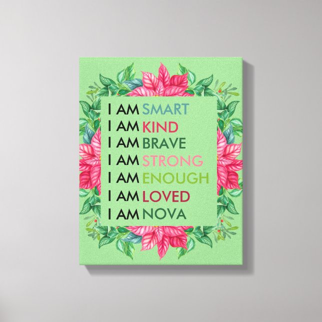 Toile Affirmations Positives Personnalisées Pour Les Enf (Recto)