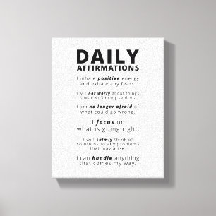 Toile Affirmations quotidiennes   Devis inspirant