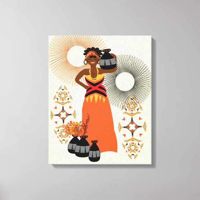 Toile African Tribal Woman Imprimer Une illustration fab (Recto)