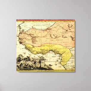 Toile AfricaPanoramic occidental MapWestern Afrique 3
