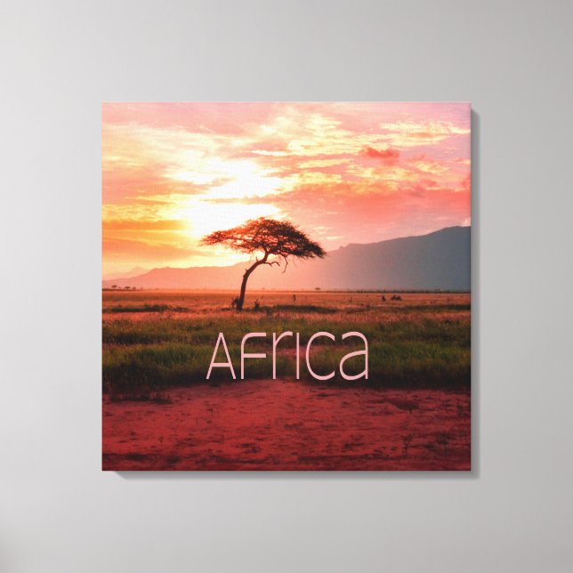 Toile Afrique Coucher de soleil (Recto)