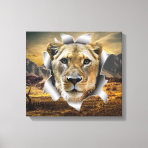 Toile Afrique-Safari Lioness Wildlife-Art