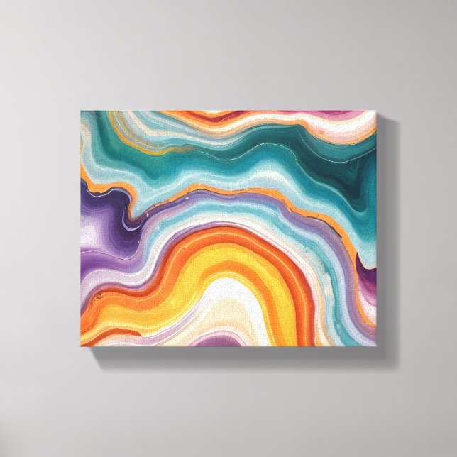 Toile Agate violet, Turquoise et or (Recto)