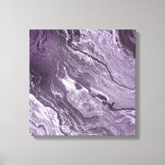 Toile Agate violette cristallisée | Moody Marbled Stone (Recto)