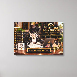 Toile Agent de prêt hypothécaire Chat drôle Bureau de pr