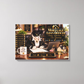 Toile Agent de prêt hypothécaire Chat drôle Bureau de pr