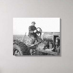 Toile Agriculteur conduisant un tracteur, 1937