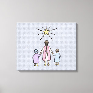 Toile Ah! Ah! Petite Étoile de Nuit Comptine de Nursery 