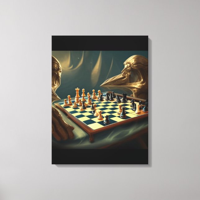 Toile AI Art Chess Playing Self 2023 (Recto)
