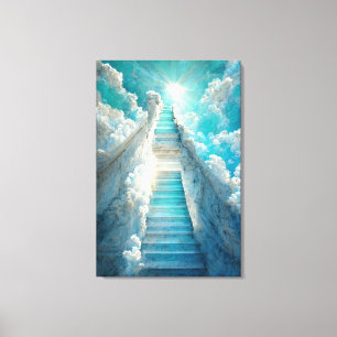 Toile AI Art Gallery™ - Escalier vers le ciel : Ciel ble