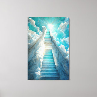 Toile AI Art Gallery™ - Escalier vers le ciel : Ciel ble