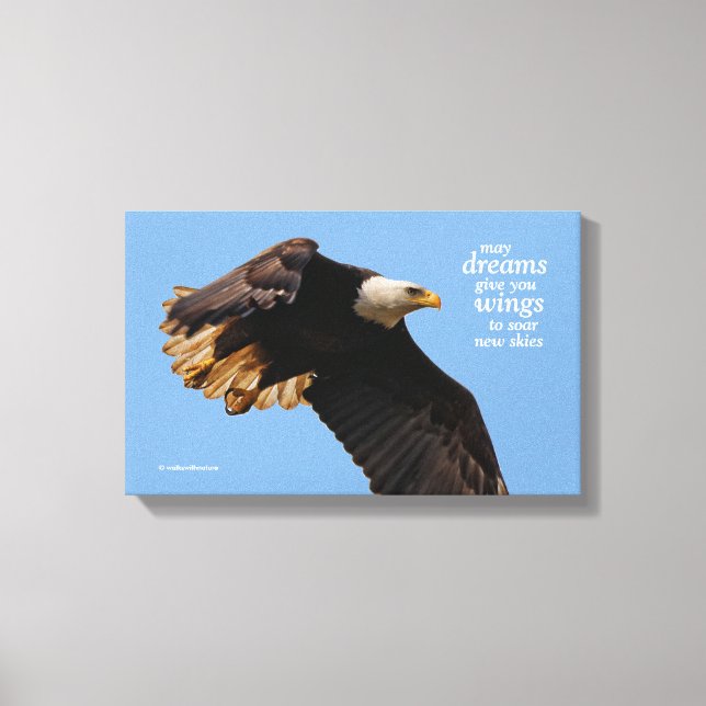 Toile Aigle à tête plate inspirant en vol (Recto)