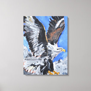 Toile Aigle chauve majestueux en vol