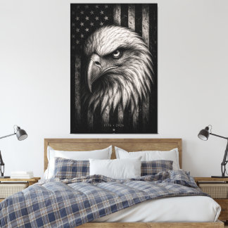 Toile Aigle chauve patriotique de 1776 Drapeau américain
